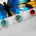 thumbnail image 4 of Homewish Vintage Butterfly Glass Kitchen Curtains,Retro Rose Floral Black Out Curtains Pack of 2 (42x63 Each),Yellow Blue, 4 of 6