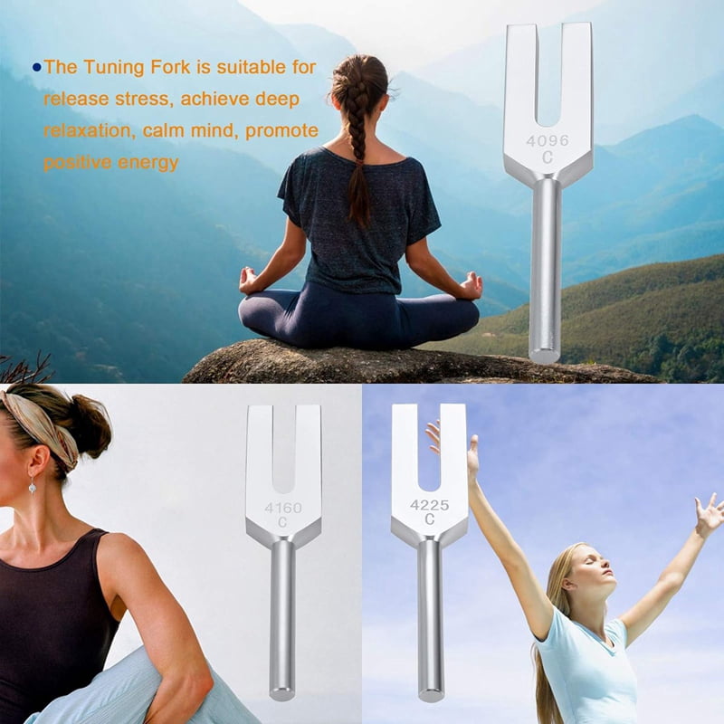 6x Tuning Forks Set 4096 Hz 4160 Hz 4225 Hz for Sound Healing, Musical Instrument, Sound Vibration Tools, C