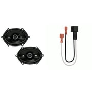 Kicker 43DSC6804 6x8" Speakers with 72-5600 Adapters Compatible with Select 1998 & Up Ford