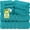 Turquoise, variant on Utopia Towels 8 Piece Luxury Towel Set, 2 Bath, 2 Hand, and 4 Wash Cloths, 600 GSM Ring Spun Cotton, Highly Absorbent Viscose Stripe Towels, Ideal for Everyday use, Cool Grey