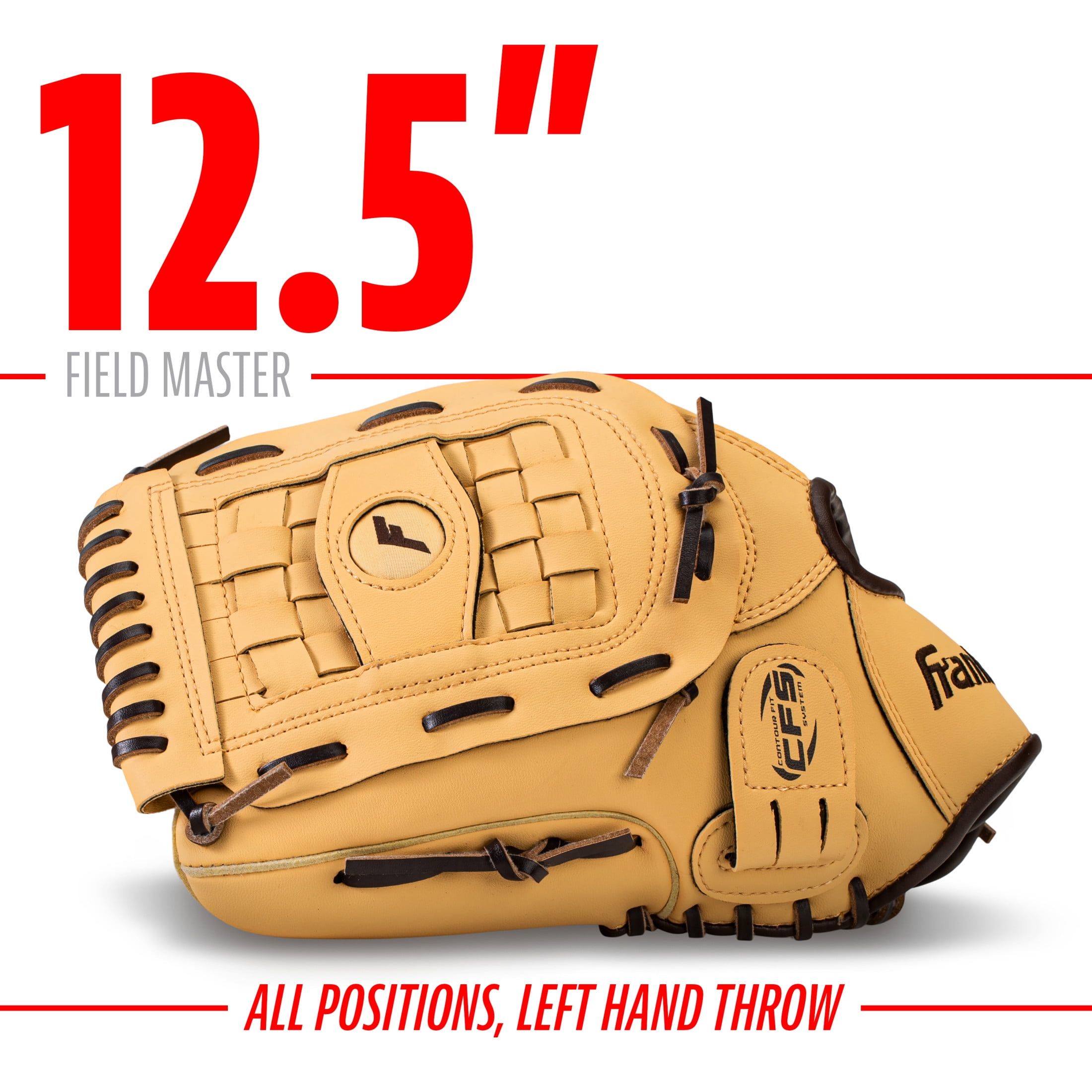 Franklin Sports Field Master Kids, Youth, Adult 11.85" Softball Pitchers' Gloves (Left Hand Throw)