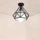 thumbnail image 3 of Lámparas colgantes con forma de jaula de diamante industrial retro, candelabros de metal negro para decoración de sala de estar, dormitorio y cocina, 3 of 6
