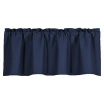 JeashCHAT Vintage Dark Blue Solid Print Home Decorations Blackout Kitchen Curtains, 57 × 18 In