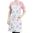 thumbnail image 5 of Pioneer Flower Floral Print Pattern Apron-Garden Aprons for Women with Pockets-Cotton Linen Waterproof Kitchen Cooking Gardening Aprons Adjustable for Kitchen,Cooking,BBQ and Salon 33x27 Inch, 5 of 7
