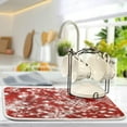 thumbnail image 5 of Dish Drying Mat for Kitchen Christmas Background With Snowflakes Red Absorbent Heat Resistant Dishes Drainer Pad 18 x 24 Inch, 5 of 7