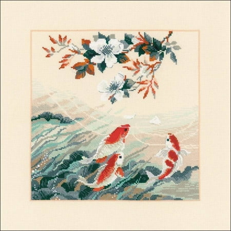 Dancing Fish Counted Cross Stitch Kit, 15.75