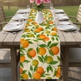 thumbnail image 4 of Green Orange Table Runner 72 Inches, Summer Botanical Leaves Watercolor Bed Runner Dresser Scarves Tabletop for Indoor Outdoor Parties/Ceremony/Banquet, 18" x 72", 4 of 8