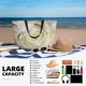 thumbnail image 5 of Fotbe White Rose Bolsa de Viaje para Playa - Resistente al Agua, Bolsa Tote de Gran Capacidad y Ligera con 7 Bolsillos para Mujeres y Hombres, 5 of 7