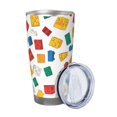 thumbnail image 2 of 20oz Car Cup Three-Piece Set Of Single Silver Edge No Smell Easy To Carry Heat Preservation For Daily Car Sports Travel Multi-Colored Building Blocks, 2 of 8
