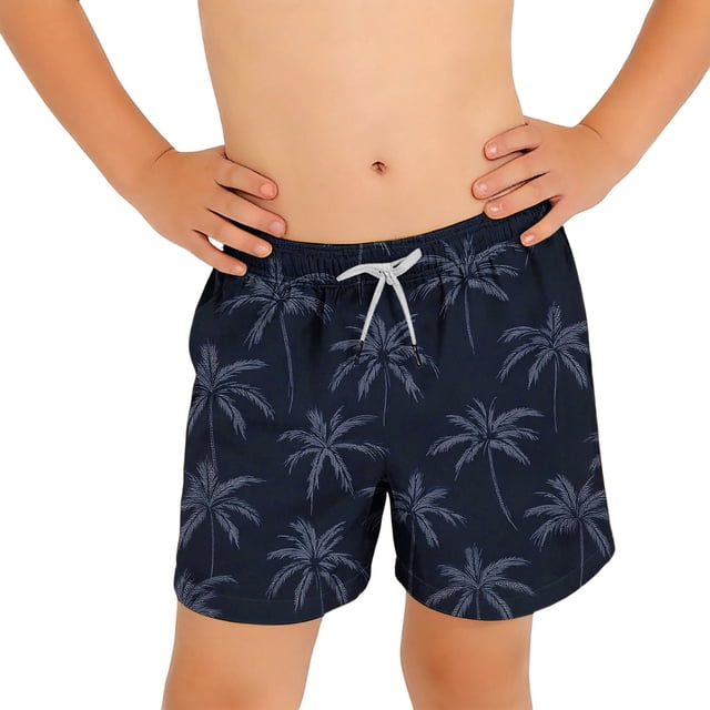 Odeerbi 6-15 Años Niños Pantalones de Natación de Impresión Hawaiana Pantalones Cortos de Playa Secos Rápidos Con Bolsillos Pantalones Cortos de Cintura Elástica