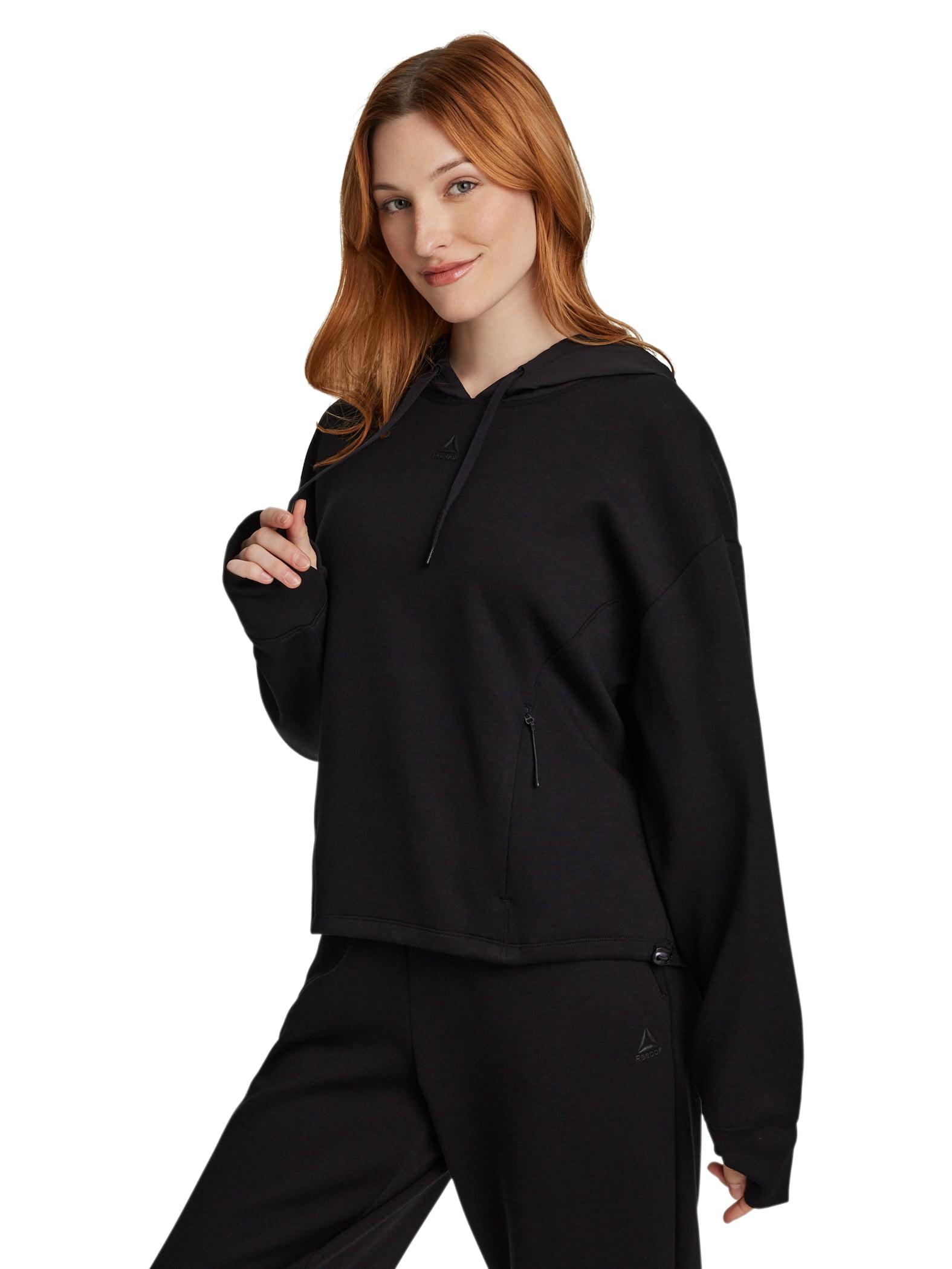 Reebok Women's Momentum Hoodie with Bungee Cinched Bottom, Sizes XS-XXXL