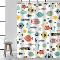 thumbnail image 3 of Fish Shower Curtain, Kids Bathroom Shower Curtain Cartoon Shower Curtain, Nautical Shower Curtain Set with 12 Hooks, Waterproof Colorful Animal Cartoon Fish Bathroom Decor, 72 x 84 Inch, 3 of 6