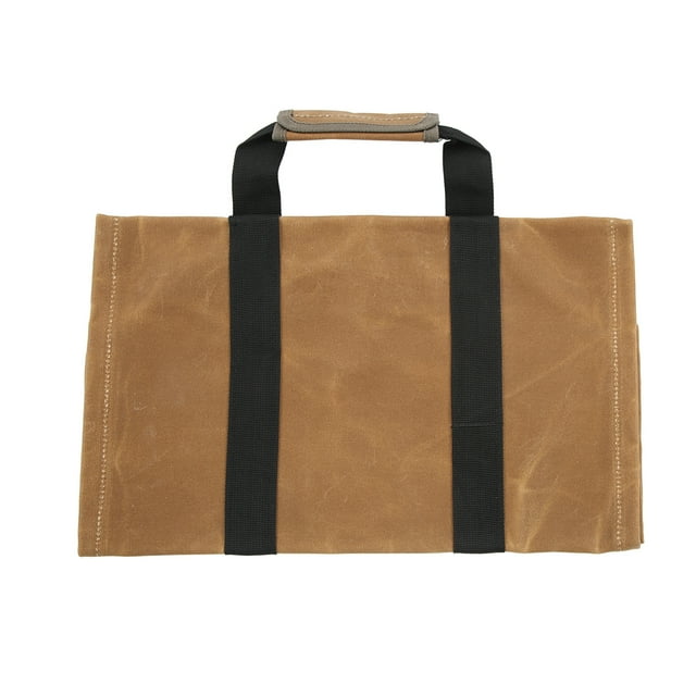 Sac Fourre-Tout Porte-Bûches en Toile Cirée avec Poignées pour Utilisation Intérieure et Extérieure