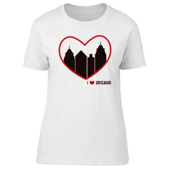 I Love Amsterdam Landscape T-Shirt Women -Image by Shutterstock, Female Medium