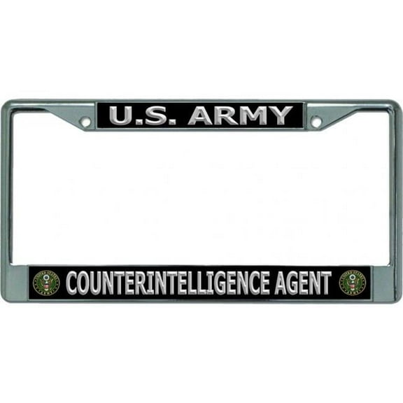 U.S. Army Counterintelligence Agent Chrome License Plate Frame