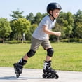 thumbnail image 3 of Babyjoy Patins en Ligne Réglables pour Enfants 7-9 Ans 4 Tailles Patins à Lame Réglables avec Roues Lumineuses Blanc et Noir, 3 of 10