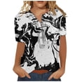 thumbnail image 1 of Pompotops Mode Femme Décontracté Manches Courtes Col en V Dentelle T-Shirt Blouse Tops, 1 of 4