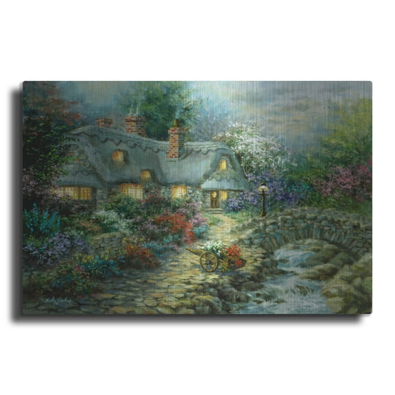 Luxe Metal Art 'Country Cottage' by Nicky Boehme Metal Wall Art, 16" x 12"