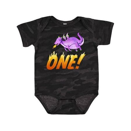 

Inktastic First Birthday Purple Dragon Breathing Fire Gift Baby Boy or Baby Girl Bodysuit