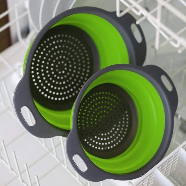 Accesorios de cocina, colador de silicona plegable para cocina, colador de silicona para cocina, colador de frutas y verduras, cesta elaborada por expertos