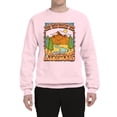 thumbnail image 2 of Wild Bobby Life Was Meant For Great Adventures Mountains Pine Trees Nature Lover Unisex Crewneck Sweatshirt, Light Pink, Small, 2 of 6