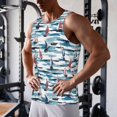 thumbnail image 5 of Lsque Boat In Ocean Pattern Mens Tank Tops Muscle Athletic Quick Dry Sleeveless Workout Fitness T Shirts Beach Tank Top, Loose-fit Sleeveless Shirt for Men-Medium, 5 of 7
