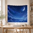 thumbnail image 5 of Celestial Night Sky with Voluminous Clouds and Stars Dreamy Celestial for Space Enthusiasts, Dreamy Night Art Decor, Housewarming Gift, Tapestry Wall Hanging for Bedroom and Living Room, 5 of 7