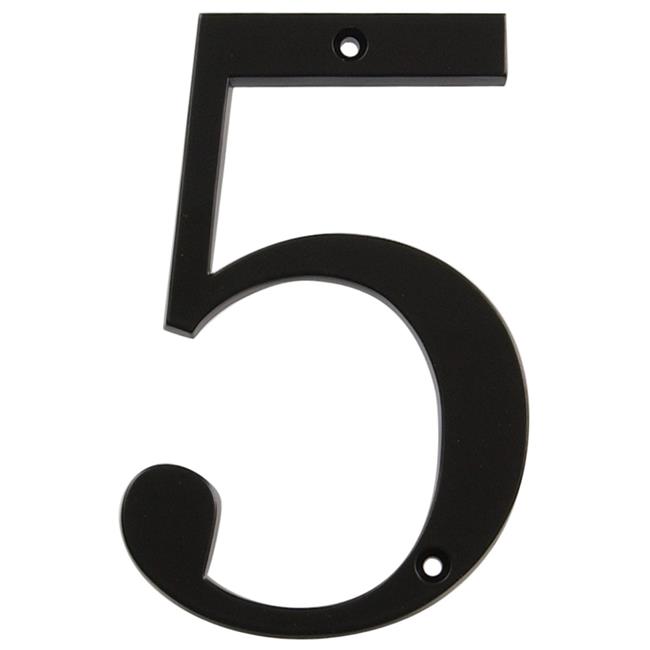 Hillman Group 843145 4 in. Black Distinctions Zinc Die-Cast Flush Mount House Number - 5 -  3 Piece