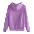 thumbnail image 4 of BDPORKAS Sweatshirt For Women Zip Up Hoodies Jacket Drawstring Casual Long Sleeve Zipper Pullover Y2K Back To School Hoodies Purple, 4 of 5