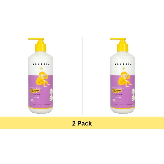 Alaffia Baby & Kids Conditioner & Detangler, Lemon Lavender 16oz - 2 Pack