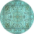 thumbnail image 1 of Ahgly Company Indoor Round Persian Light Blue Traditional Area Rugs, 5' Round, 1 of 4