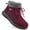 Wine Red, variant on Women's Snow Boots Faux Fur Lined Short Boots Side Zipper Non Slip Outdoor Winter Boots for Women