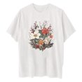 thumbnail image 3 of Fiudx Ofertas Flash Artículos En Oferta Blusa Informal de Manga Corta con Estampado de Cuello Redondo para Mujer, 3 of 3