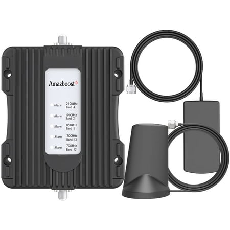 Amazboost Vehicle Cell Phone Signal Booster for Car,Truck,Van or SUV, Compatible with Verizon AT&T T-Mobile Sprint&More, Boosts 3G 4G LTE Signal ,5g Ready, FCC Approved
