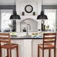 thumbnail image 3 of KIGHSIN Black Industrial Pendant Lights Vintage Farmhouse Metal Hanging Ceiling Light Fixtures for Barn Kitchen Island Dinning Room Entryway Foyer, 3 of 5