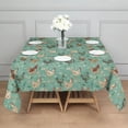 thumbnail image 3 of Teal Chicken Floral Pattern Square Tablecloth,Waterproof Square Table Cover,Wipeable Spillproof Washable Table Cover for Home Kitchen Party Decor 52"x52"(132x132cm), 3 of 6