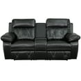thumbnail image 3 of Flash Furniture Reel Comfort Series 2-Seat Reclining Black LeatherSoft Theater Seating Unit with Straight Cup Holders, 3 of 4
