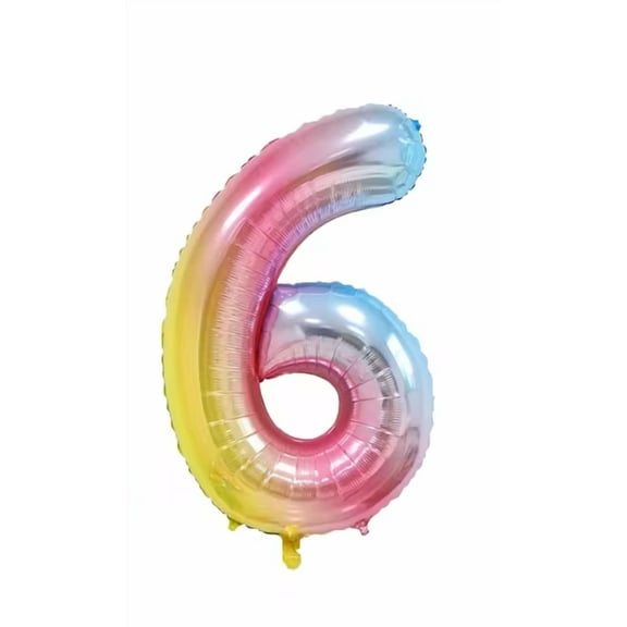 Rainbow Gradient Colorful Number Balloon Foil Balloon F07M1-77-6