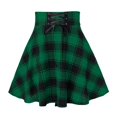 thumbnail image 2 of Pntutb Womens Fashion Sexy Casual Lattice Print Splicing Frenulum A-Line Mini Skirt, 2 of 6