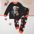 thumbnail image 2 of NOLDARES Infant Baby Boy Halloween Outfit Long Sleeve Funny Pumpkin Shirts Pant Set Toddler Fall Clothes(Orange,3-4 Y), 2 of 8