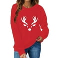 thumbnail image 3 of qucoqpe Women's Christmas Crewneck Sweatshirt Trendy Long Sleeve Holiday Graphic Print Pullover Top, 3 of 6