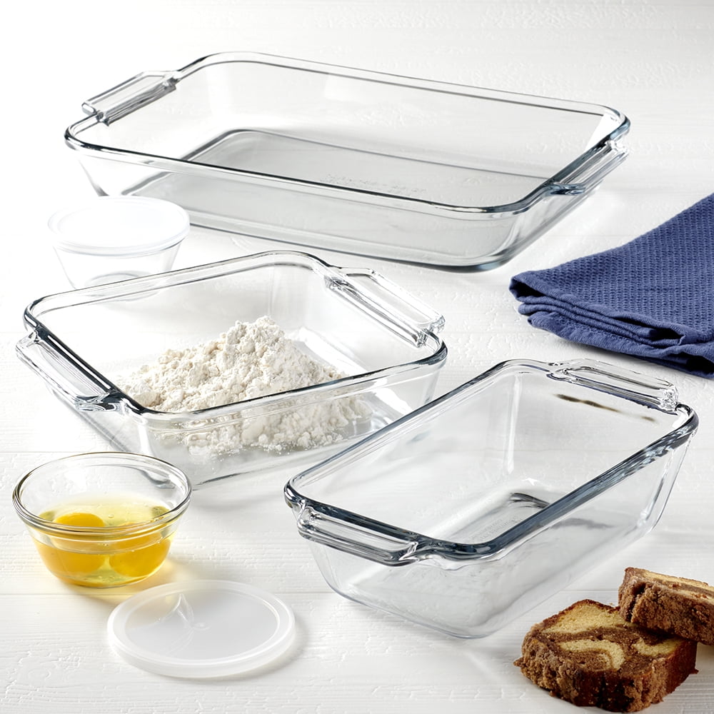 Anchor Hocking Clear Glass Bakeware Set, 7 Piece Set