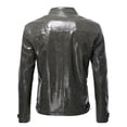 thumbnail image 3 of Maoxin Men's Leather Jacket Men's Fashion Casual Solid Color Zipper Pockets Long Sleeve Hoodless Casual Outwear Leather Jacket Plus Size Black S, 3 of 5