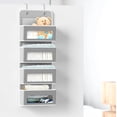 thumbnail image 4 of Organizador colgante de almacenamiento simple para artículos del hogar, 4 bolsillos, gris, 4 of 7