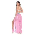 thumbnail image 3 of FORMRS Womens Long Sarong Beach Wrap Semi-Sheer Bikini Skirt Bathing Swimsuit Cover Up, Love Connection, 3 of 7