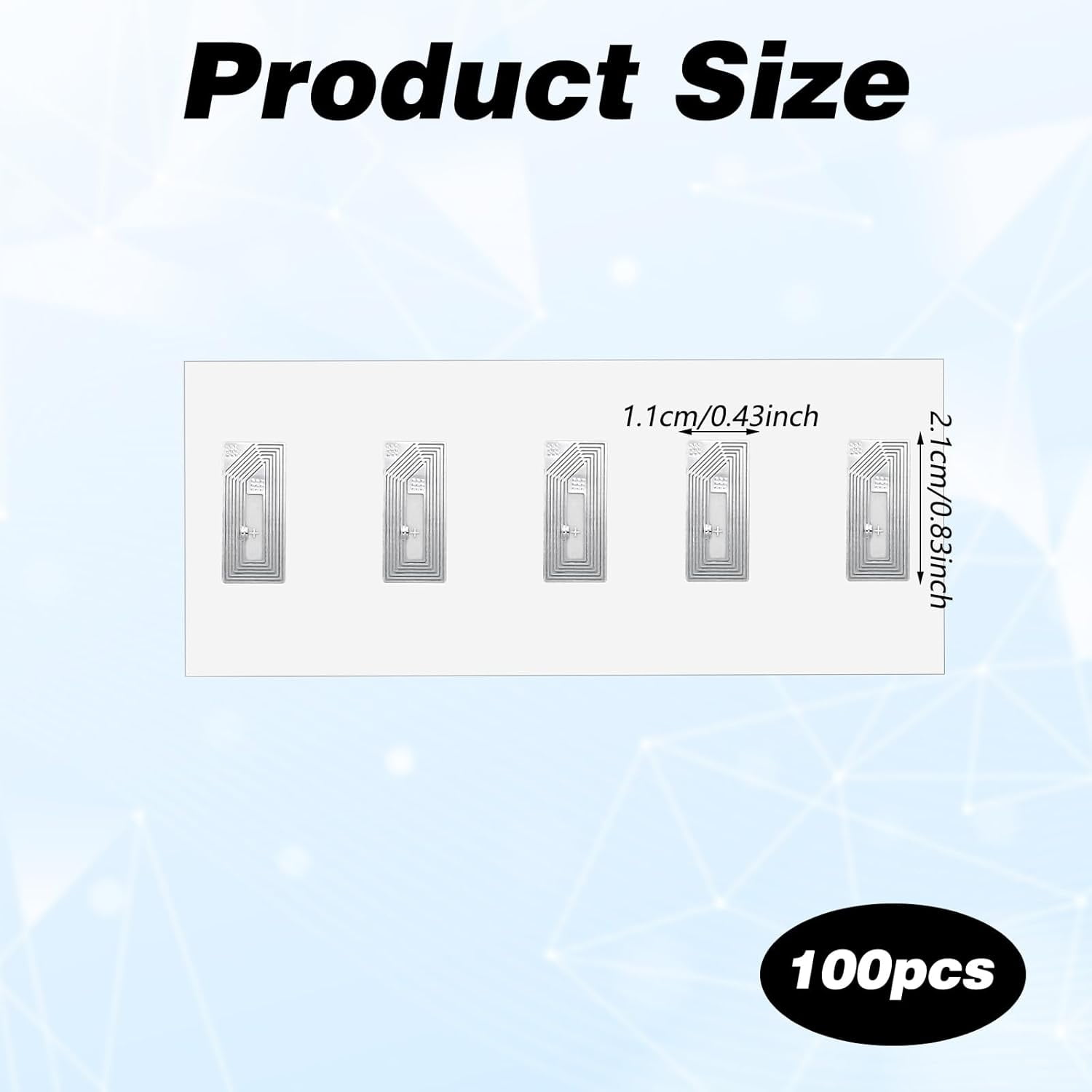 100 Pcs NFC Tags Sticker Ntag213 Adhesive Blank NFC Stickers Chip Rewritable 144 Bytes Memory Programmable RFID Stickers Tags Compatible with All NFC-Enabled
