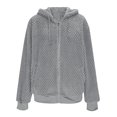 thumbnail image 6 of Women's Winter Fleece Jacket Zip Up Hooded Sherpa Fuzzy Coat Solid with Pockets Warm Fluffy Outerwear, 6 of 6