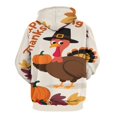thumbnail image 3 of Happy Thanksgiving Pumpkin Turkey Men's Women Vintage 3D Hooded Sweatshirt - All-Season Loose Fit Streetwear, 3 of 6