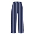 thumbnail image 5 of Summer Cotton Linen Pants for Women Casual Boho Gradient Print Pants 2026 Vacation Wide Leg Stripe Lounge Pant, 5 of 6