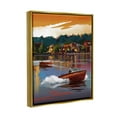 thumbnail image 4 of Stupell Industries Boats at Sunset Pier Transportation Painting Gold Floater Framed Canvas Art Print Wall Art, 17 x 21, 4 of 10